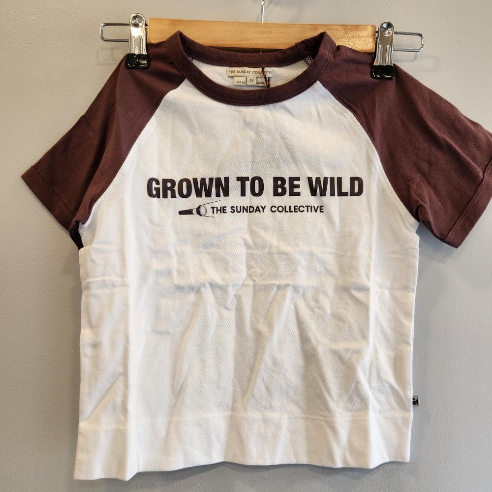 The Sunday Collective NWT Kids Short Sleeve Tee Graphic Bright White